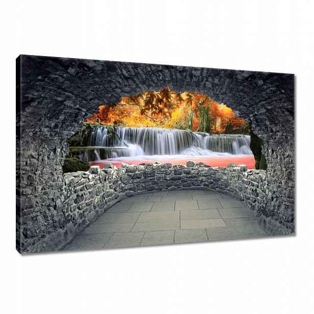 Obrazy 120x80 Oranžový vodopád