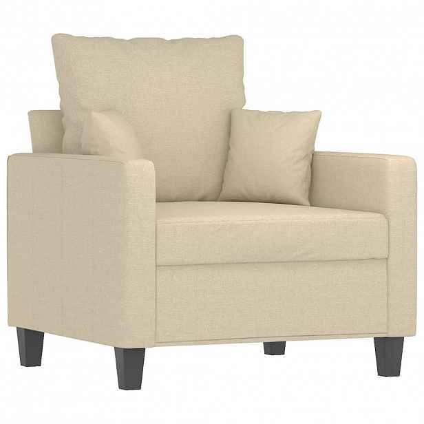 vidaXL Křeslo krémové 60 cm textil