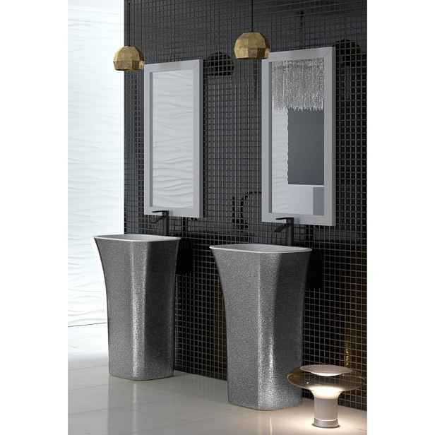 BESCO Olsen Spa  Assos KEASSVSGLAM02 - Volně stojící umyvadlo ASSOS GLAM - stříbrná