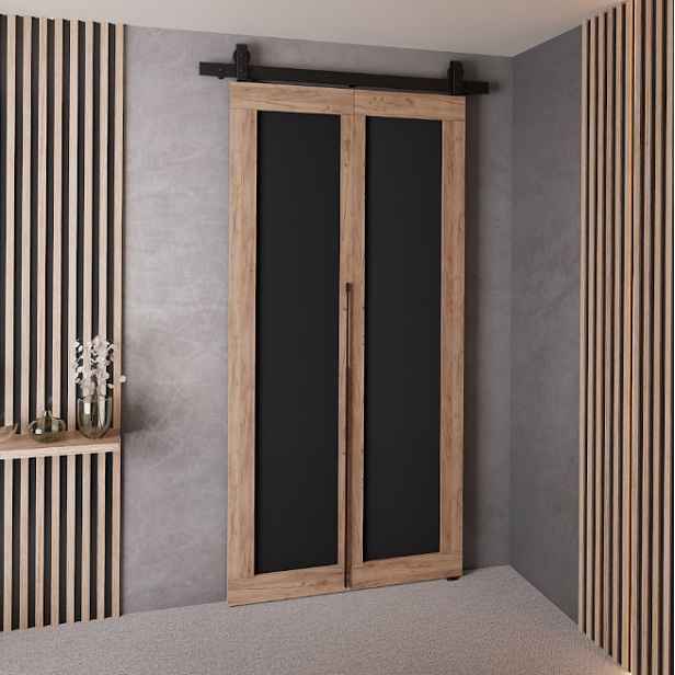KIER Posuvné dveře QUDIO M1 | 80 cm Barva: Dub craft zlatý / čierna