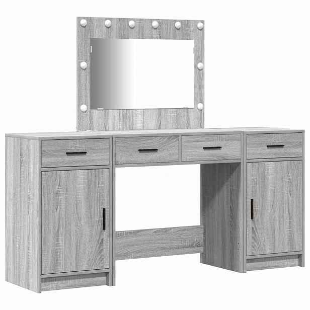 vidaXL Kosmetický stůl 3 ks Šedá 78,5 x 41 x 135 cm Kompozitní dřevo