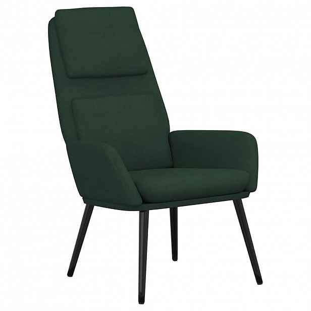 vidaXL Relaxační křeslo tmavě zelené textil