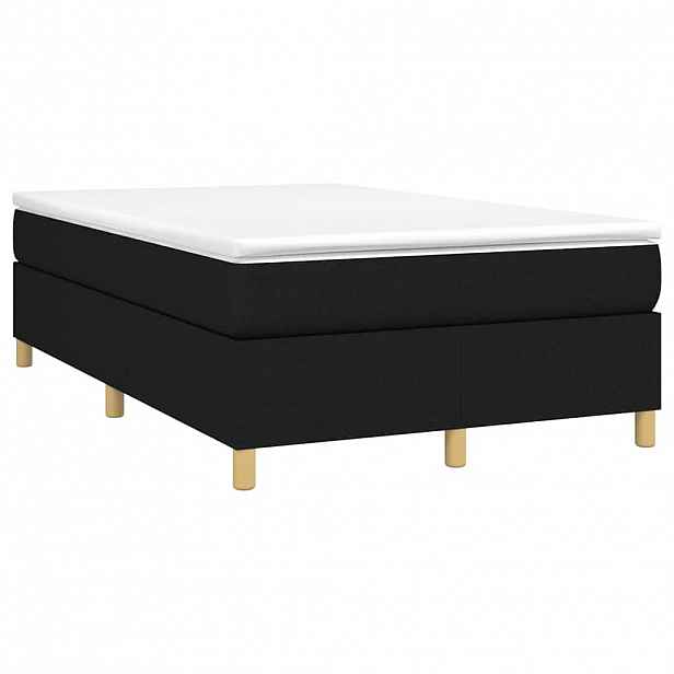 vidaXL Box spring postel s matrací černá 120x190 cm textil