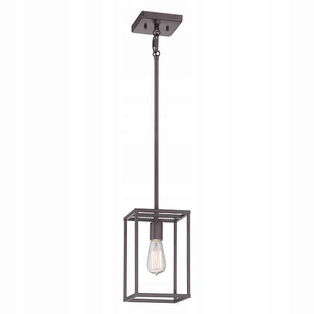 Industriální závěsná lampa hnědá do obývacího pokoje jídelny nad stůl a ostrov Quoizel