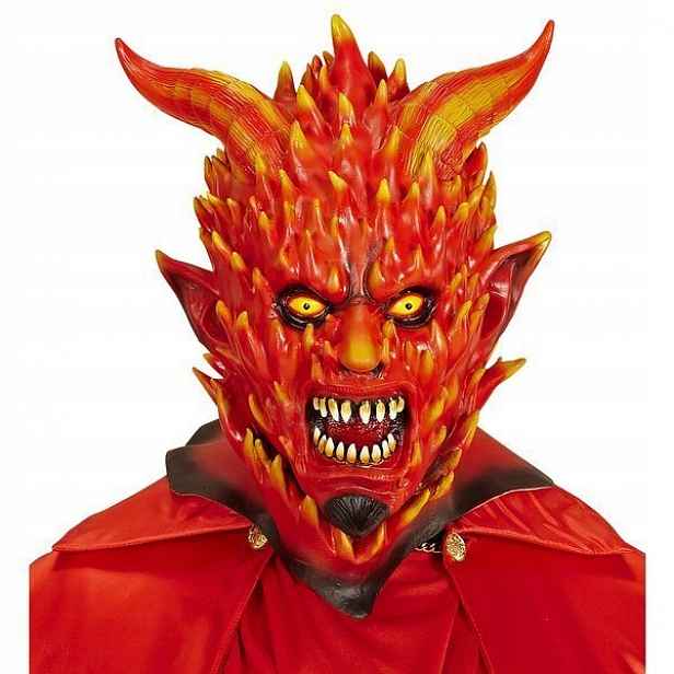 Latexová Maska Hořící Ďábel Univerzální Halloween