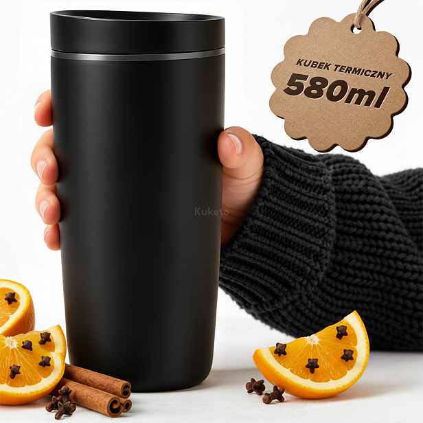 TEMU Kuketo – Termohrnek 580 ml, Vakuově izolovaný nerezový cestovní hrnek na kávu a čaj, Nepropustný, Dlouho udrží teplo i chlad, Praktický do auta,