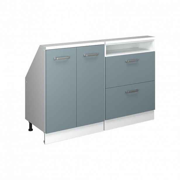 Vicco KUCHYŇSKÁ SKŘÍŇKA POD ŠIKMOU STŘECHU R-Line Modrošedá 120 cm Sada 2 kusů