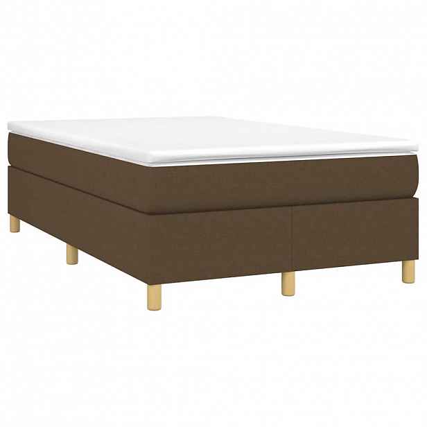 vidaXL Box spring postel s matrací tmavě hnědá 120x190 cm textil