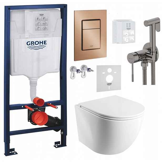 Wc Set Stelaz Grohe Wc Mísa Omnires Tlačítko baterie grafit