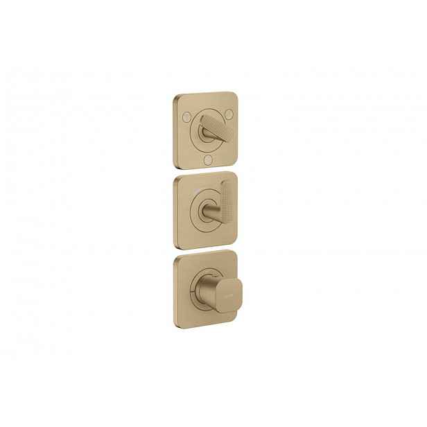 Axor Citterio C - Termostatická baterie pod omítku, pro 3 spotřebiče, kartáčovaný bronz 49711140