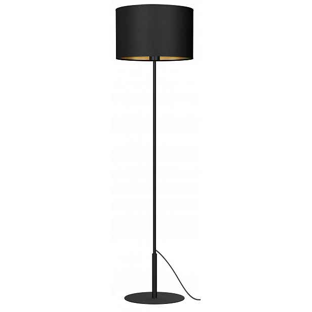 Podlahová lampa Arden Černá Zlatá Abažur 1xE27 150 cm klasická do obývacího pokoje