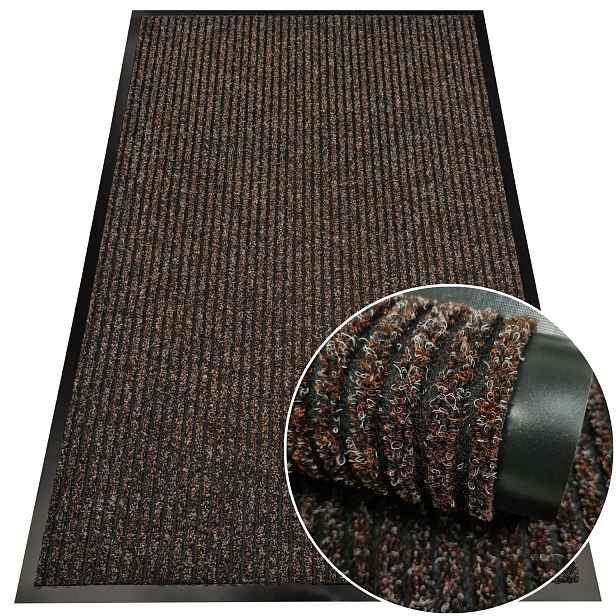 Vstupní Rohožka Pod Dveře 80x120 Hnědá Podgumovaná Podložka Na Boty