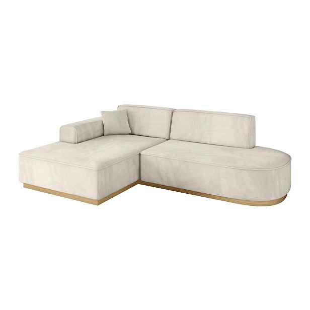 ALTDECOR ROHOVÁ SEDAČKA s otomanem, levá IREA-L1-v2 232x165x80 Béžová Velur