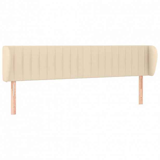 vidaXL Čelo postele typu ušák krémové 183x23x78/88 cm textil