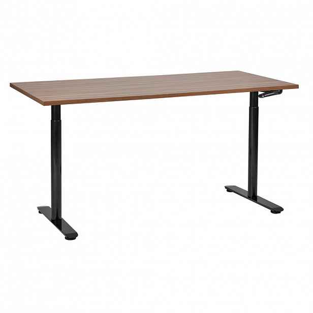 Beliani PSACÍ STŮL hnědočerný 160/72 cm manuální výškově nastavitelný Destin IV