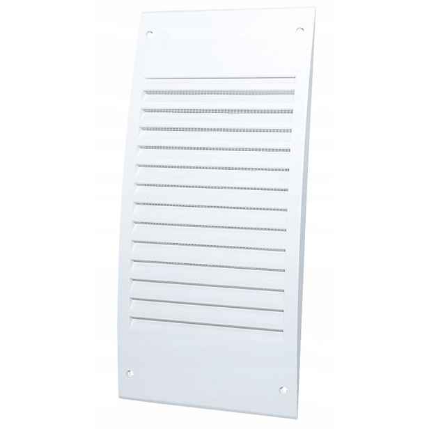 Ventilační mřížka se síťkou Przybysz 180 x 250 mm Pvc Obdélníková Bílá