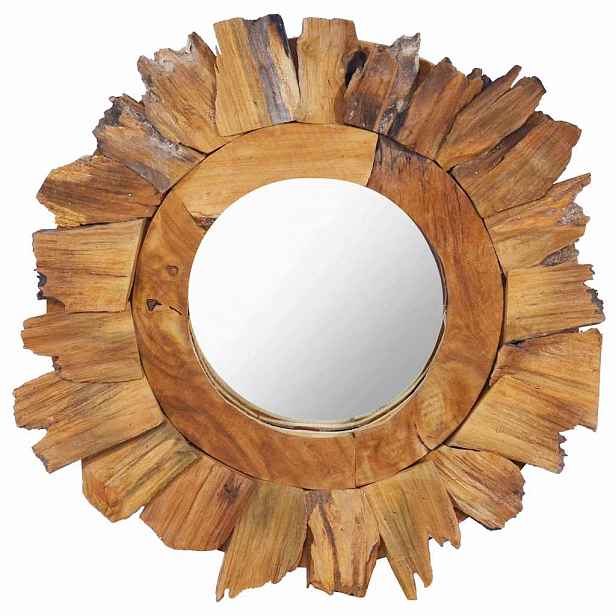 vidaXL Nástěnné zrcadlo 40 cm teak kulaté