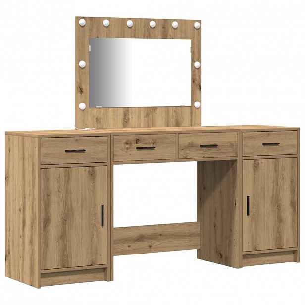 vidaXL Kosmetický stůl 3 ks Hnědá 78,5 x 41 x 135 cm Kompozitní dřevo