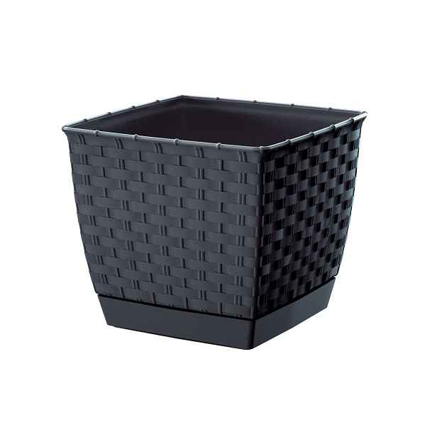 Prosperplast Květináč Ratolla Square antracit, varianta 16,5 cm