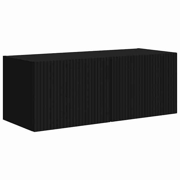 vidaXL TV wall cabinet 78,5 x 30 x 29,5 cm Černá Kompozitní dřevo