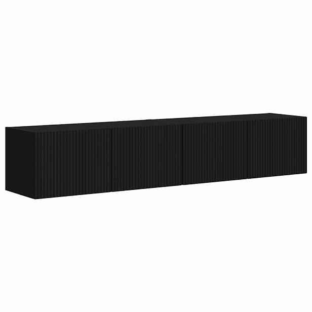vidaXL TV wall cabinet 2 ks Černá Kompozitní dřevo