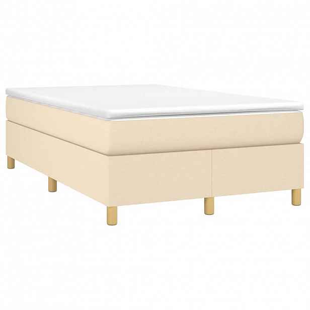 vidaXL Box spring postel s matrací krémová 120x190 cm textil