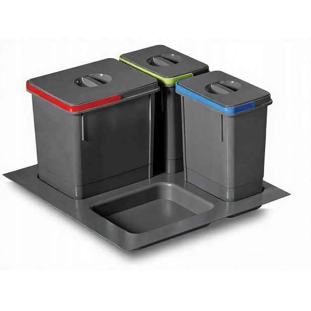 Koš na tříděný odpad Iql 60/3 antracitový 1x15 L. 2x7 L.