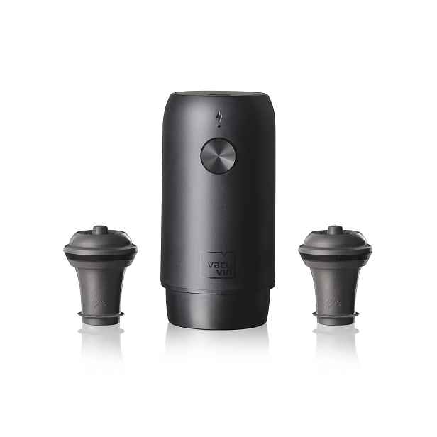 Nabíjecí vakuová pumpa na víno se 2 zátky Vacu Vin - USB,  včetně Li-ion baterie