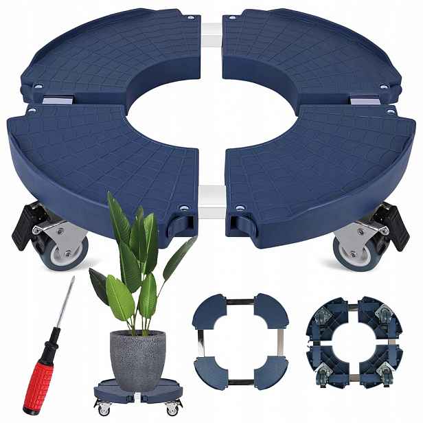 Podstavec pod květináče s posuvnými kolečky, průměr 40-54 cm, 150 kg