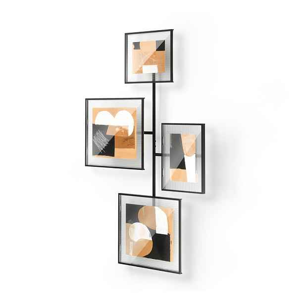Leskle černý kovový/skleněný rámeček na zeď 57x99 cm Flute – Umbra