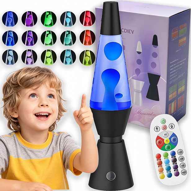 Rgb Dekorativní Stolní Noční Stolní Lampa Lava 17 Barev S Dálkový Ovladač