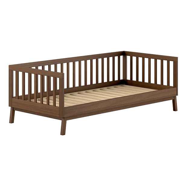 Hnědá dětská postel z borovicového dřeva s roštem 90x200 cm Sezane – Vipack
