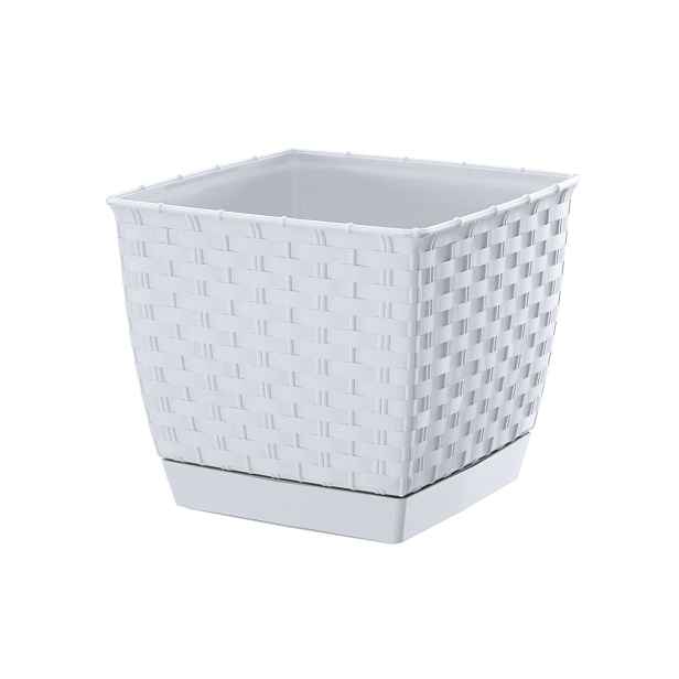 Prosperplast Květináč Ratolla Square bílý, varianta 16,5 cm