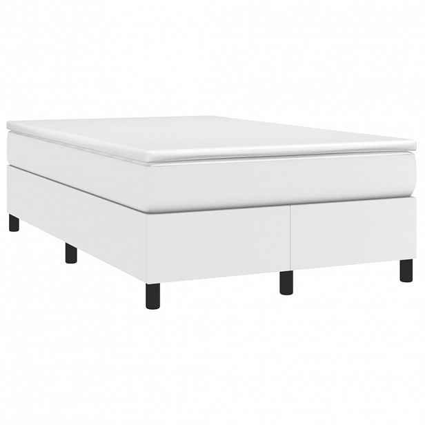 vidaXL Box spring postel s matrací bílá 120x190 cm umělá kůže