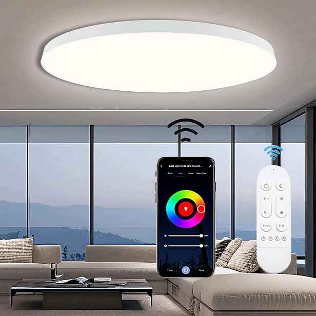 Lampa Stropní Svítidlo Led Rgb Bílá Cct 2700K-6500K Wifi Dálkový Ovladač Aplikace