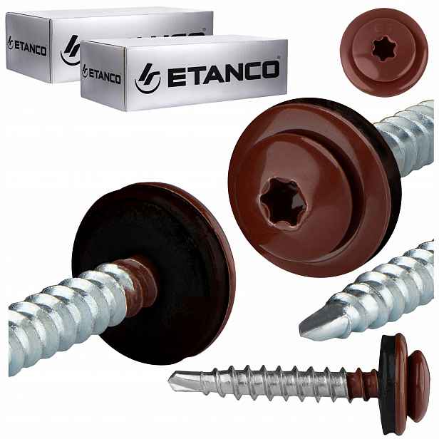 Farmářské vruty Torx 4,8x35 mm Ral 8017 500 ks, vruty Etanco Gtf P
