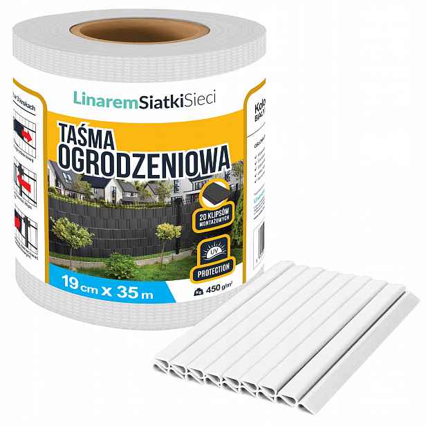 Stínící Panelové Pásy Bílá 19 cm x 35 m Kryt Na Oplocení Uv Sada 6 Ks