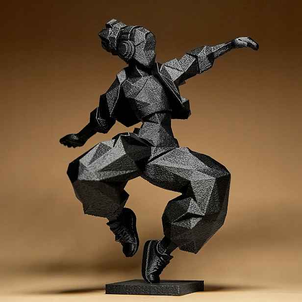 Tanečnice Hip Hop Žena Socha Figurka Geometrická Dekorace 20 cm