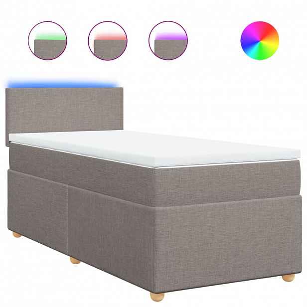 vidaXL Box spring postel s matrací taupe 90x200 cm textil