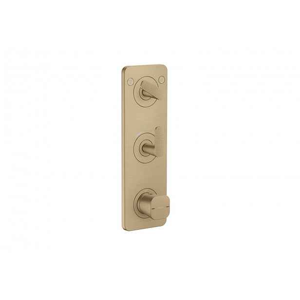 Axor Citterio C - Termostatická baterie pod omítku, pro 2 spotřebiče, kartáčovaný bronz 49701140