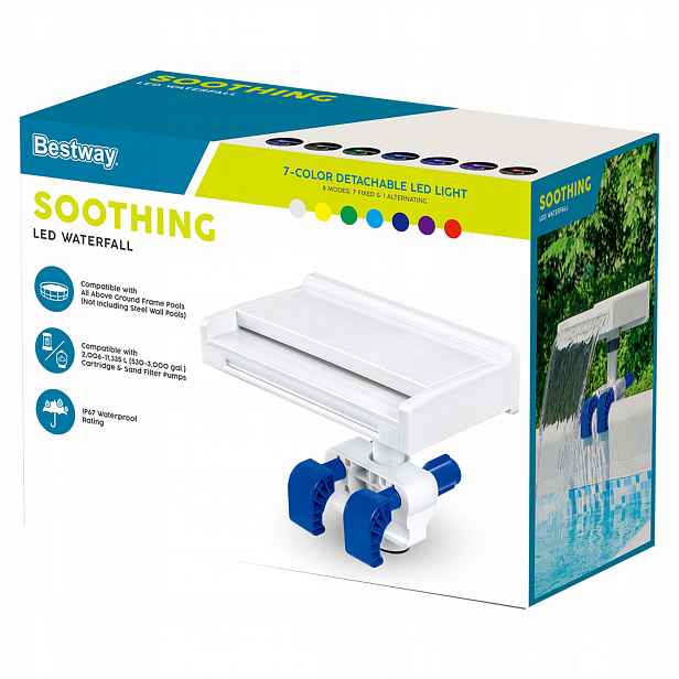 Bestway vodopád vodní kaskáda do bazénu led rgb 8 režimů Flowclear 58619