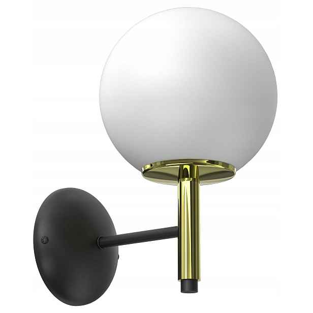 Nástěnná lampa Awinion černá, zlaté stínidlo 1xE27 moderní do obývacího pokoje