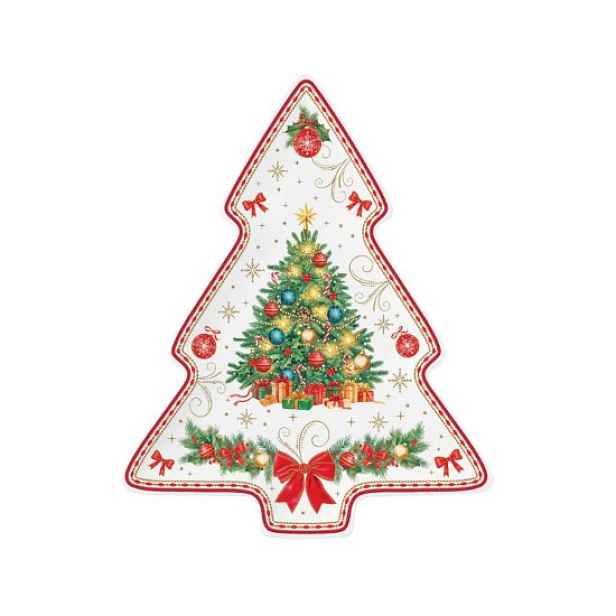 Servovací tác ve tvaru vánočního stromku, 25,5 x 20,5 cm, "Christmas H