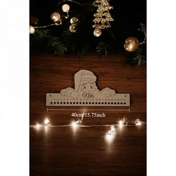 TEMU Personalizovaný dřevěný adventní kalendář s možností vlastního jména na Vánoce