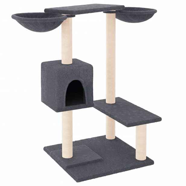 vidaXL Škrabadlo pro kočky se škrabacími sloupky tmavě šedé 82 cm