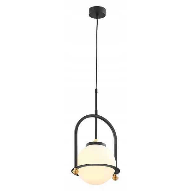Závěsná loftová lampa Jupiter Rosso černá skleněná E27 15W IP20