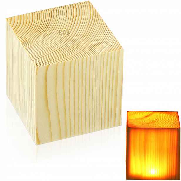 Dřevěná Noční Lampa Stolní Led Dotyková Stmívatelná Náladová Usb