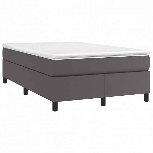 vidaXL Box spring postel s matrací šedá 120x190 cm umělá kůže