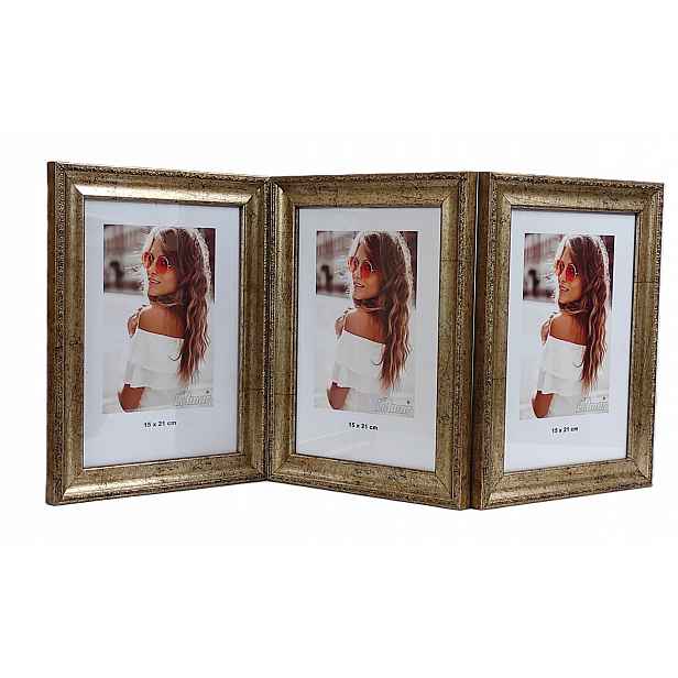 Galerie multirama Veneto foto 15x21 cm Trojitá vertikální/vertikální/vertikální Zlatá