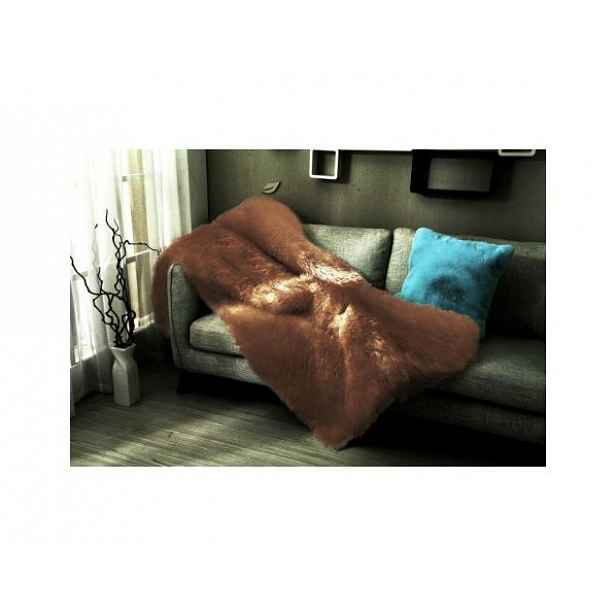 Kožešinová deka, hnědá, 150x170, Ebona TYP 3